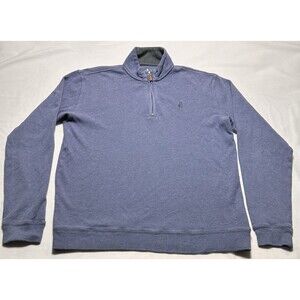 Johnnie-O Pullover Mens Medium Blue Performance 1/4 Zip Casual Golf Sweater